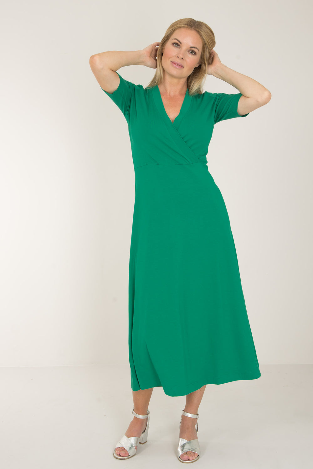 My most comfy midi jersey dress - Emerald Green - Grön, vadlång klänning i trikå
