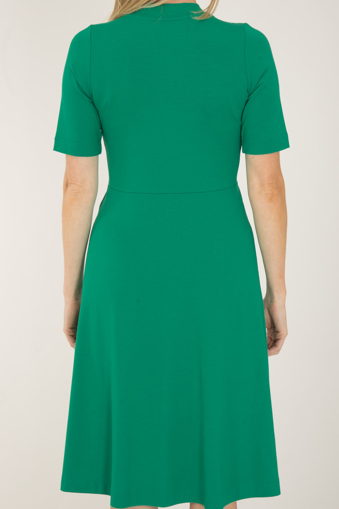 My most comfy short jersey dress - Emerald Green - Grön, knälång klänning i trikå