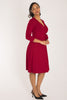 Loose fit short wrap jersey dress - Red - Knälång, omlottklänning i trikå