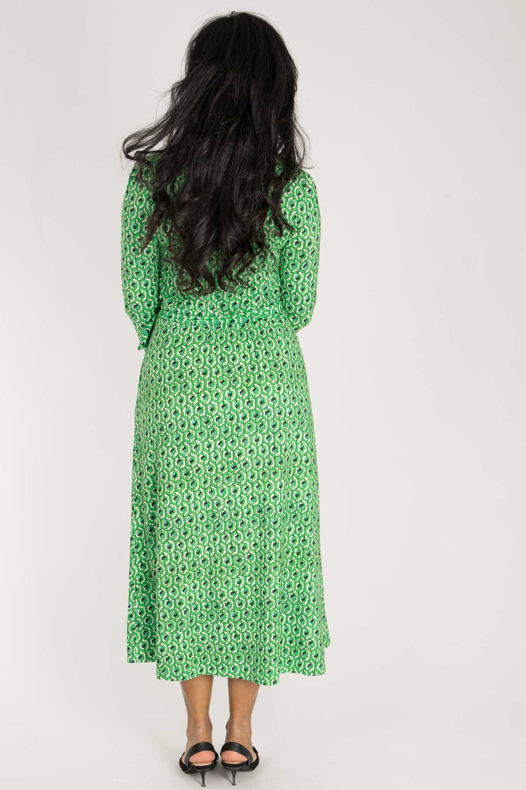 Forever mine placket midi jersey dress - Green