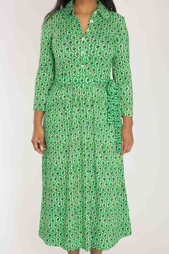 Forever mine placket midi jersey dress - Green